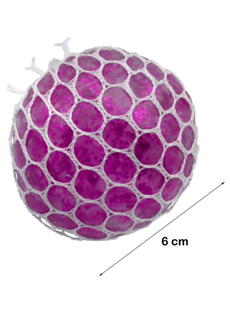 YOMNA - Fancy Stress Balls Squishy Balls Sensory Stress and Anxiety Relief Stress Ball Fidget Toys, GLITTER SPARKLING Squishy Ball Squeeze Toys-PINK - Image 1