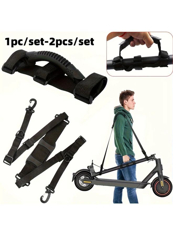 2pcs Set Adjustable Universal Shoulder Strap And Handle Strap For Bike Electric Scooter - Image 1