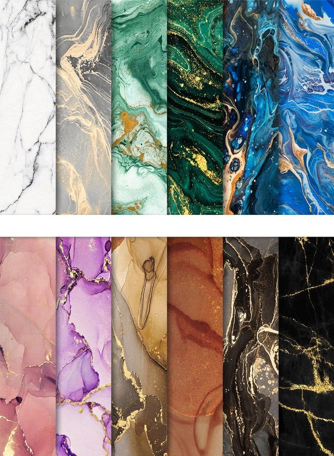 Whaline حزمة ورق نمط الرخام 24 قطعة من واهلين 30x30 سم ورق خاص ملون لعمل الألبومات ورق مزدوج الوجه مجموعة أوراق مزخرفة مطوية مسطحة لصنع خلفيات بطاقات تزيين الألبومات الفوتوغرافية - Image 1