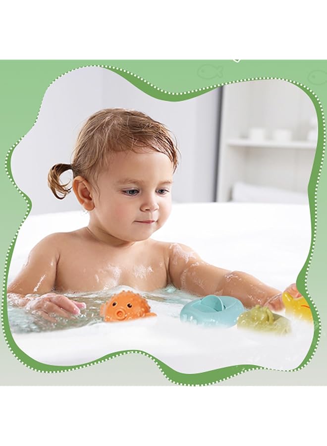 Tazweeq 9 Pcs Mold Free Baby Bath Toys For Babies 6 12 Months Cute Animal Clockwork Bathtub Swimming Pool Toy Floating Boats Bathtub Pool Shower Toys Christmas Birthday Gift For Toddlers Infants Gir - Image 3