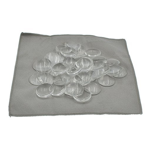 TKMOS 60 Pieces Transparent Glass Dome Imitation Gemstone Clear Round Dome Tiles Christmas Decor, Non-calibrated Round 1 inch/25mm for Photo Pendant Craft Jewelry Making - Image 4