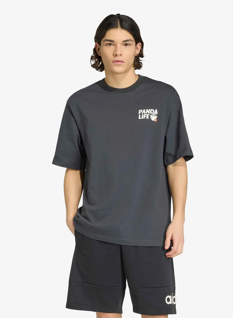 Panda Chill Hoop Graphic T-Shirt