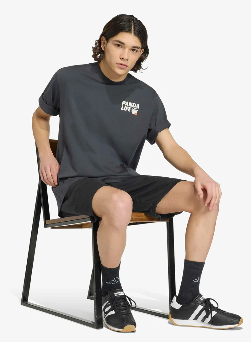 Adidas CARBON Panda Chill Hoop Graphic T-Shirt for Men | Best Price UAE