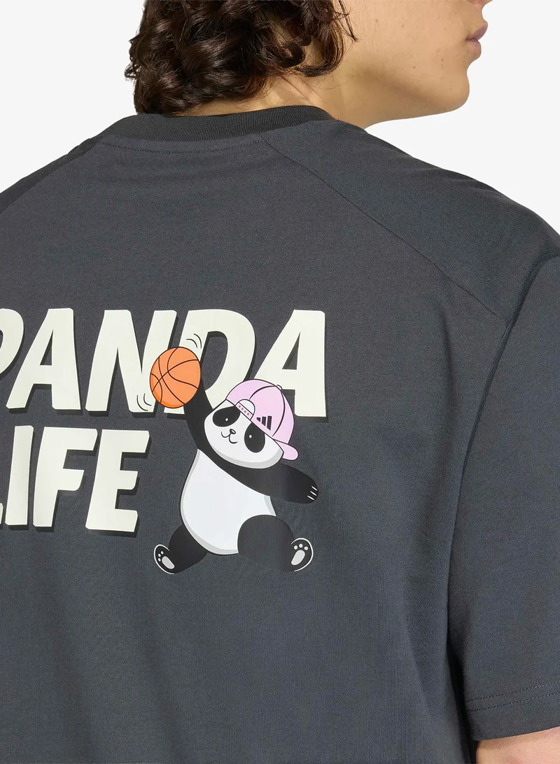 Adidas CARBON Panda Chill Hoop Graphic T-Shirt for Men | Best Price UAE