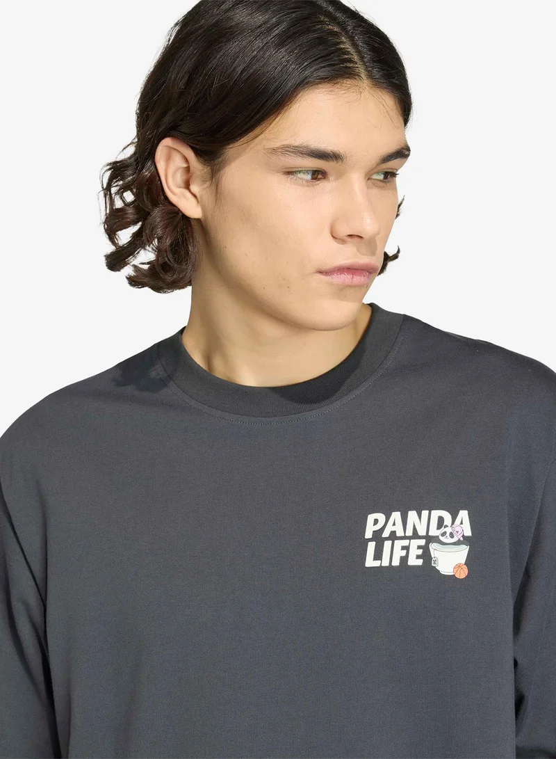 Adidas CARBON Panda Chill Hoop Graphic T-Shirt for Men | Best Price UAE