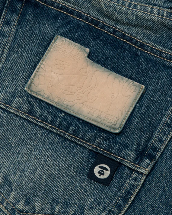 Aape BY *A BATHING APE®  Moonface washed jeans for Men | Best Price UAE