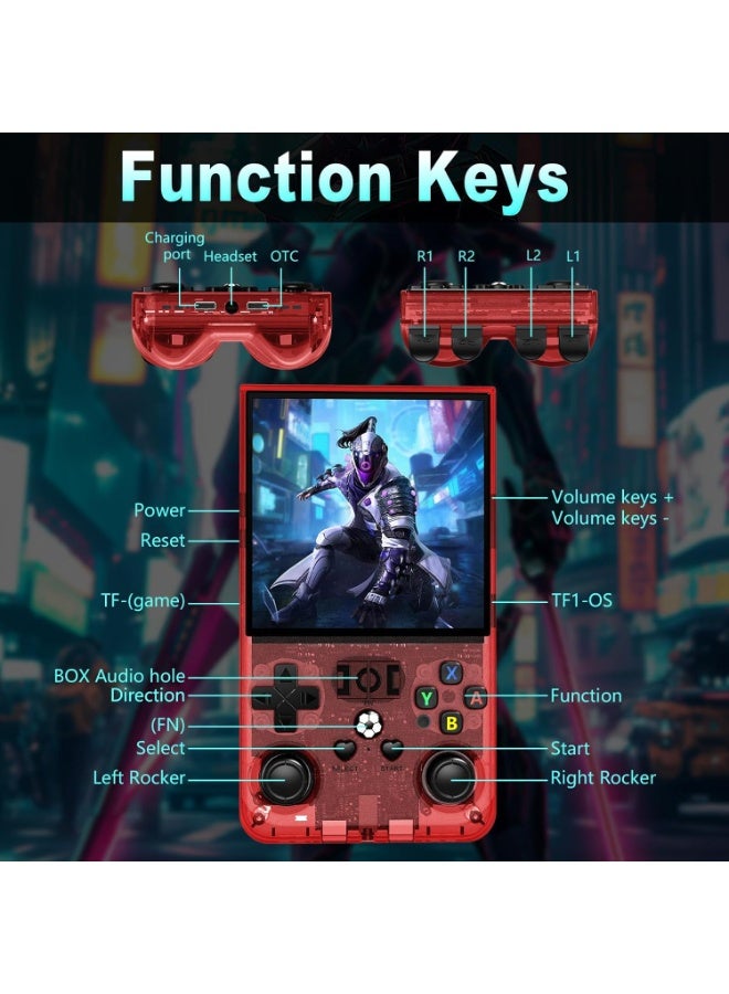 JAJEEK R36MAX Retro Handheld Game Console – 4.0" IPS Screen, Retro Gaming Device with Built-in Games, Linux System, Professional Gaming Chip, 4000mAh Battery, Portable Handheld Video Games (Red) - Image 3