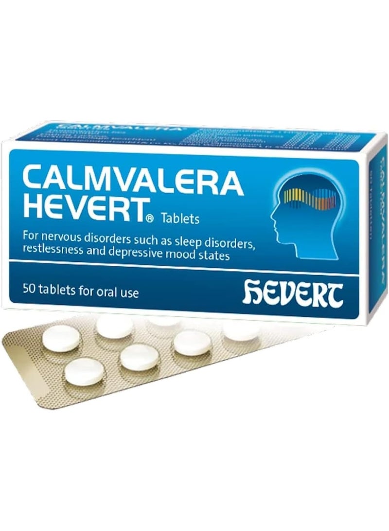 HEVERT Calmvalera 50 Tablets – Natural Relaxation, Sleep Support, Mood Elevation & Relief from Nervous Restlessness - Image 1