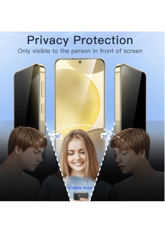 DUSALA Samsung Galaxy S25 Plus 5G Tempered Glass Film Anti-Spy Fingerprint ID Compatible with 2-Pack Bubble Free Tempered Glass for Samsung Galaxy S25 Plus 5G - Image 2