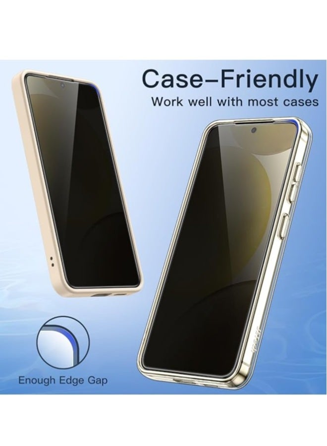 DUSALA Samsung Galaxy S25 Plus 5G Tempered Glass Film Anti-Spy Fingerprint ID Compatible with 2-Pack Bubble Free Tempered Glass for Samsung Galaxy S25 Plus 5G - Image 5