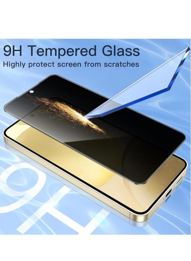 DUSALA Samsung Galaxy S25 Plus 5G Tempered Glass Film Anti-Spy Fingerprint ID Compatible with 2-Pack Bubble Free Tempered Glass for Samsung Galaxy S25 Plus 5G - Image 3