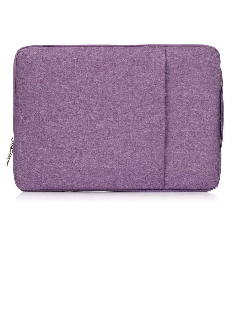Laptop Sleeve Bag Compatible with MacBook Air 13 inch A2337 M1 A2179 A1932 2018-2022/Pro 13 M2 M1 A2338 A2251 A2289 A2159 A1989 A1706 A1708, Polyester Vertical Case with Pocket (Purple)