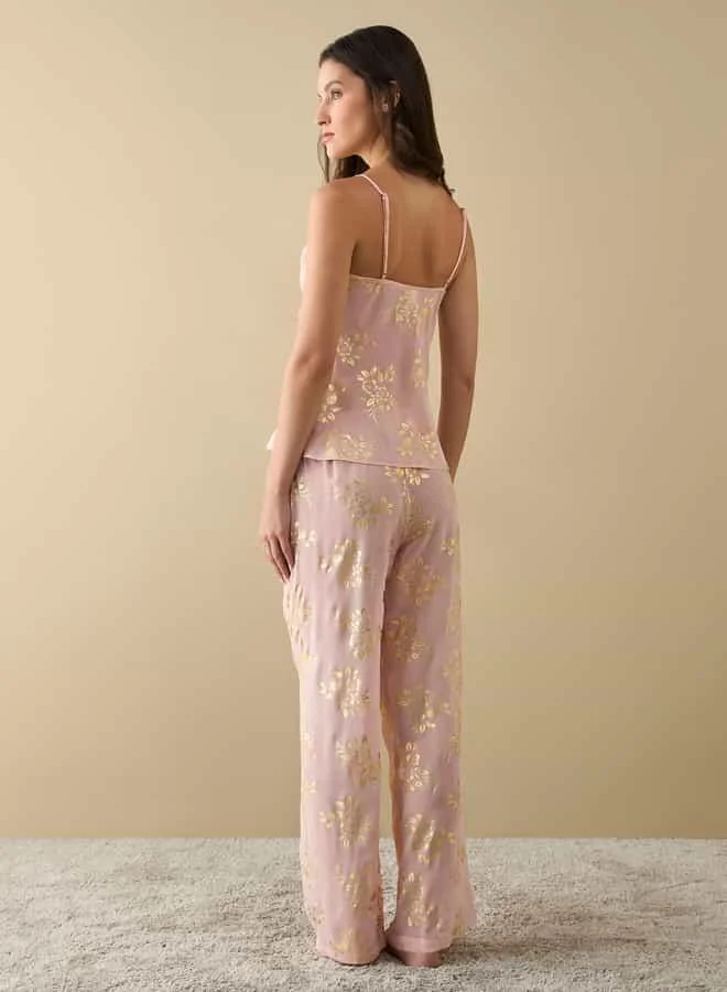 سبلاش فيڤ Floral Print Sleeveless Top and Pyjama Set