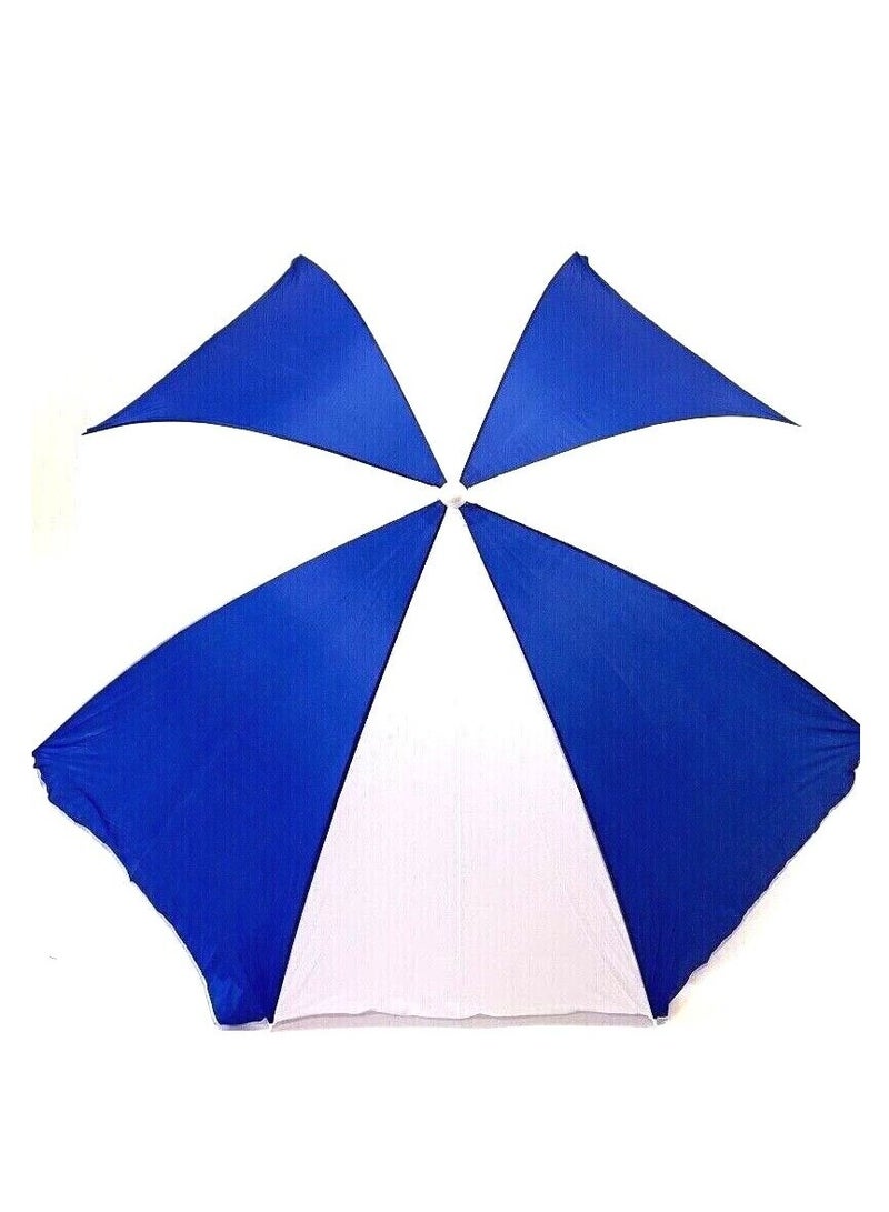 Vitacelli Portable Sunshade,Parasol,Sun Shade Umbrella,Inclined,Heat Insulation,Anti-Ultraviolet Function,Commonly Used in Garden,Beach,Patio,Fishing Essential – Blue & White L69xW69xH80 Inches  - Image 2