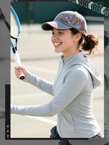 Big Gun Biggun Embroidered Baseball Cap for Girls Women Men - Adjustable Soft Breathable Poly Hats for Fall Gifts, Elegant Floral Gray - Image 5