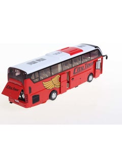 Vardem 1-32 Sound and Light Metal Pull and Drop Toy Bus Red  - Image 4