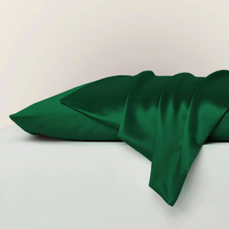 ROSEWARD Green Silk Pillowcase for Hair and Skin Made in USA  22 Momme Mulberry Silk Pillow Cases Standard Size with Zipper  6A Grade Organic Silk  Anti Wrinkle  Anti Acne  1 Pcs 20""x26"" (Standard  Emerald) - Image 3