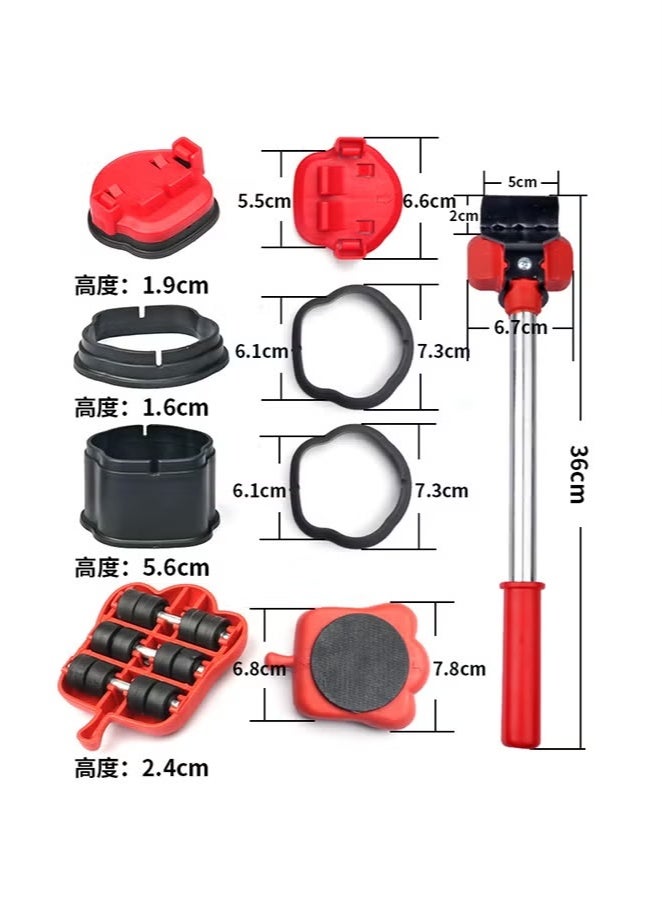 Convenient moving device Heavy lifting device with pry type heavy furniture moving roller kit, stronger load bearing, increase design, time and labor saving moving tool, 5 sets  - Image 2