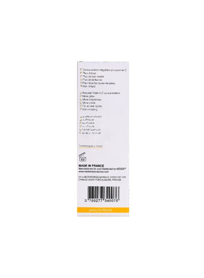 Medee Vitamin C Serum – Antioxidant Formula with Hyaluronic Acid & Vitamin E for Skin Brightening, Hydration, and Wrinkle Reduction – 30ml - Image 3