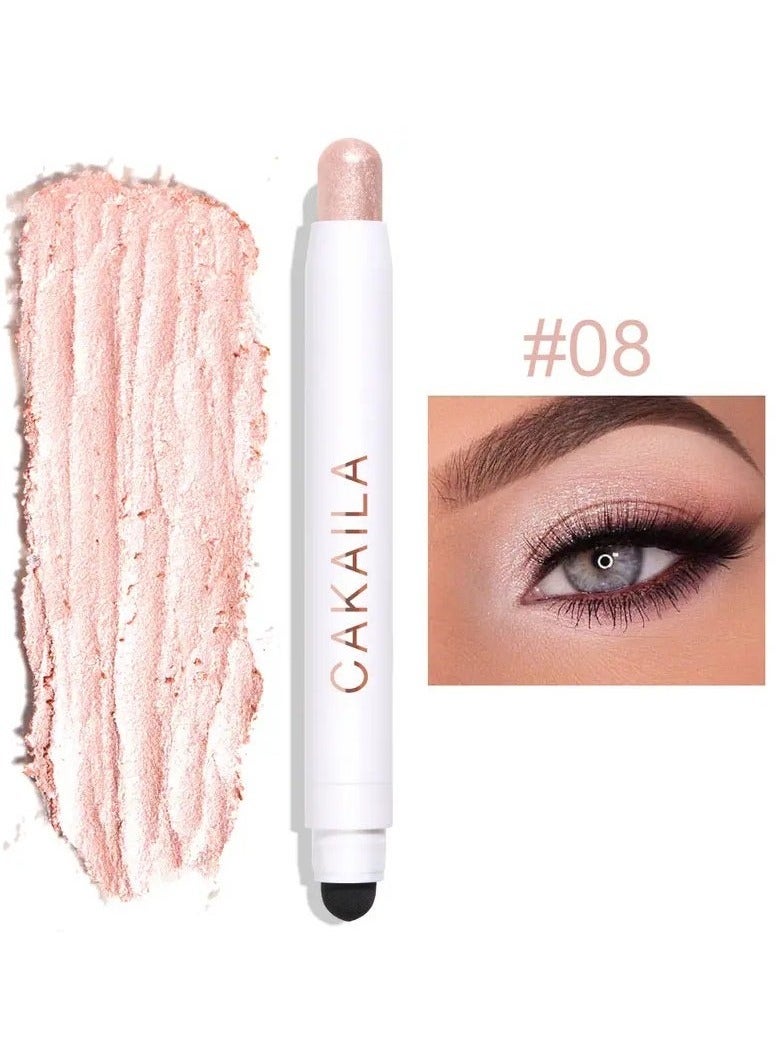 CAKAILA Vibrant Shimmer Eyeshadow Stick - 2-in-1 Creamy Eye Brightener & Highlighter with Soft, Smooth, Easy-to-Apply Formula for Music Festival, Party, and Everyday Use - Long-Lasting, Water-Resistant, and Cruelty-Free 08  - Image 1