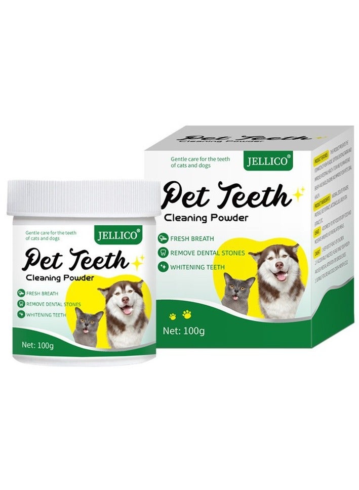 Jellico Pet Teeth Cleaning Powder, Cat Dental Powder, Fresh Breath, Cat Dental Care, Dental Powder Teeth Cleaning, Breath Freshener, Improve Oral & Gastrointestinal Health, Suitable for Large & Small Dogs - Image 1