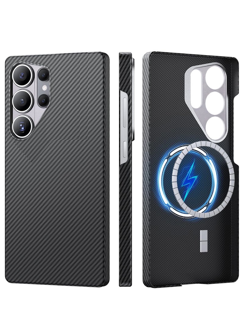 Adando Case for Samsung Galaxy S26 Ultra: Compatible with MagSafe Designed for S26 Ultra Case - 6.9 inch Slim Carbon Fiber Wireless Charging Rugged Shockproof Strong Magnetic Cover (Black) - Image 1
