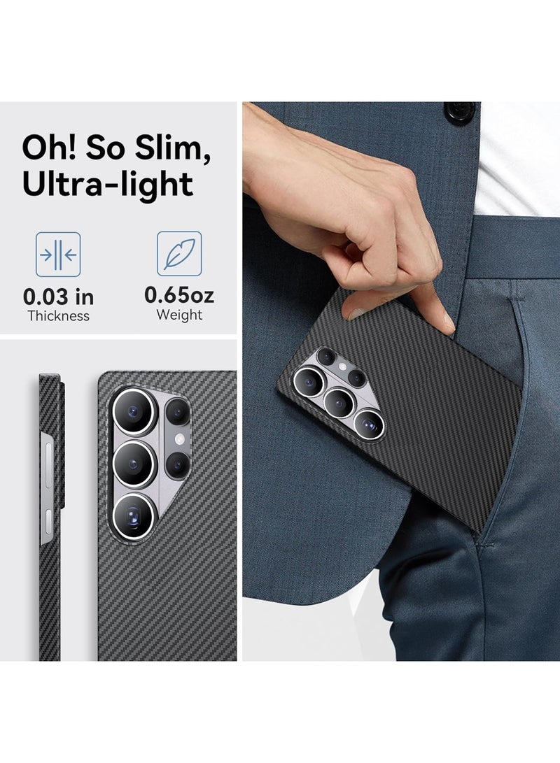 Adando Case for Samsung Galaxy S26 Ultra: Compatible with MagSafe Designed for S26 Ultra Case - 6.9 inch Slim Carbon Fiber Wireless Charging Rugged Shockproof Strong Magnetic Cover (Black) - Image 2
