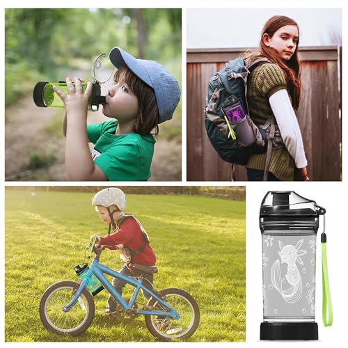 OkiyiD Axolotl Water Bottle, Axolotl Light-Up Sport Cup with 3D Glowing LED Axolotl Light – 14 OZ Tritan BPA-Free - Creative Glowing Toddle Cup Gift for Gamer, School, Camping, and Holidays (Axolotl) - Image 3