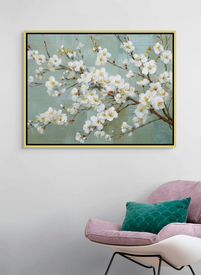 Art Decor Framed Canvas Landscape Print of White Blossom Branch Modern Floral Botanical Art Living Room Bedroom Office Home Décor - Image 3