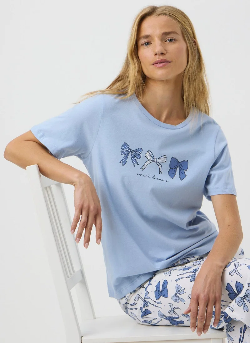Matalan Blue Bow Pyjama Set