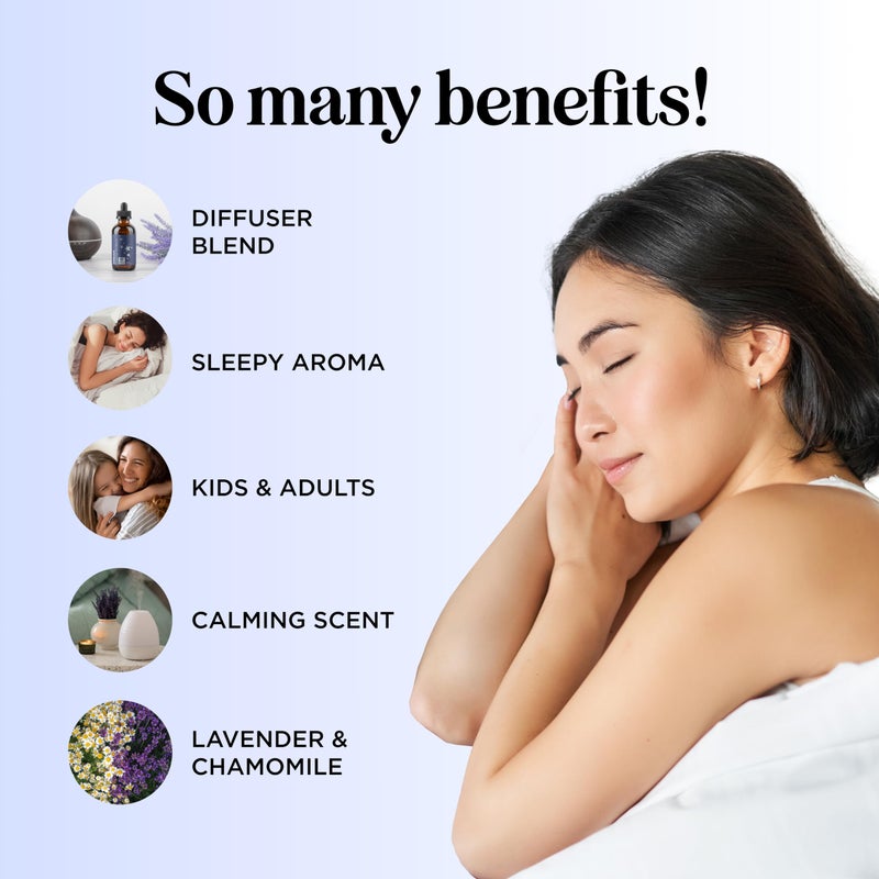 Maple Holistics Sleep Essential Oil Blend for Diffuser - Dream Essential Oils for Diffusers Aromatherapy and Relaxation with Clary Sage Ylang-Ylang Roman Chamomile and Lavender for Sleep Time Support (2 Fl Oz) - Image 2