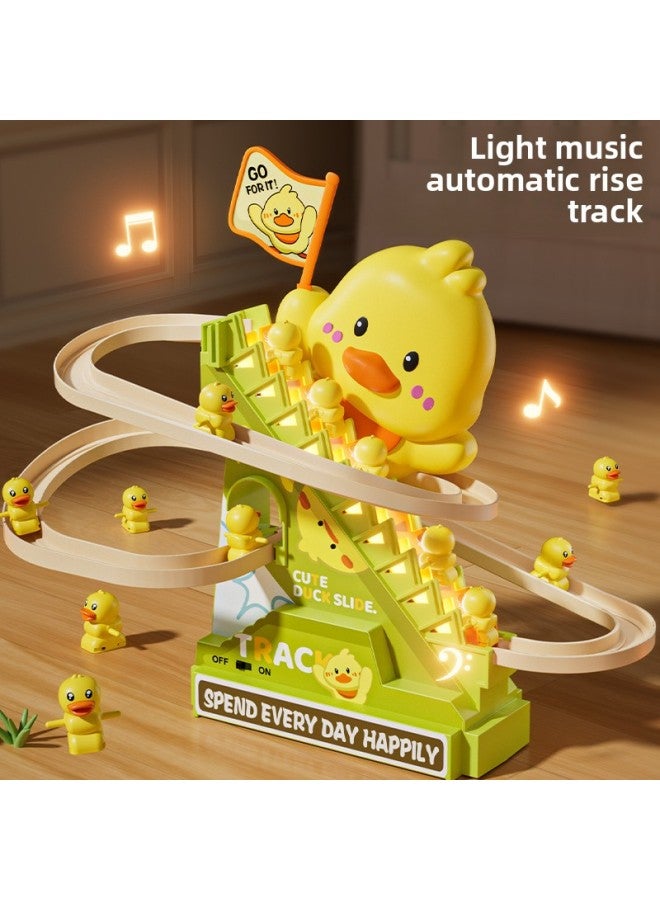 Baby Toys 0-1-Year-Old Coax Baby Artifact Flag Waking Duck Training To Raise Your Head Newborns And Babies 0-March-Color:[cute Duck Fun Stair Climbing - Rechargeable Version] - 9 Little Yellow Ducks-Specifications:See Description For Details - Image 2