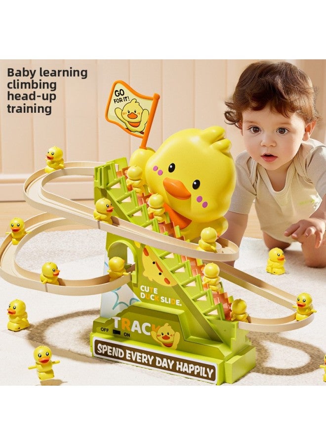 Baby Toys 0-1-Year-Old Coax Baby Artifact Flag Waking Duck Training To Raise Your Head Newborns And Babies 0-March-Color:[cute Duck Fun Stair Climbing - Rechargeable Version] - 9 Little Yellow Ducks-Specifications:See Description For Details - Image 4