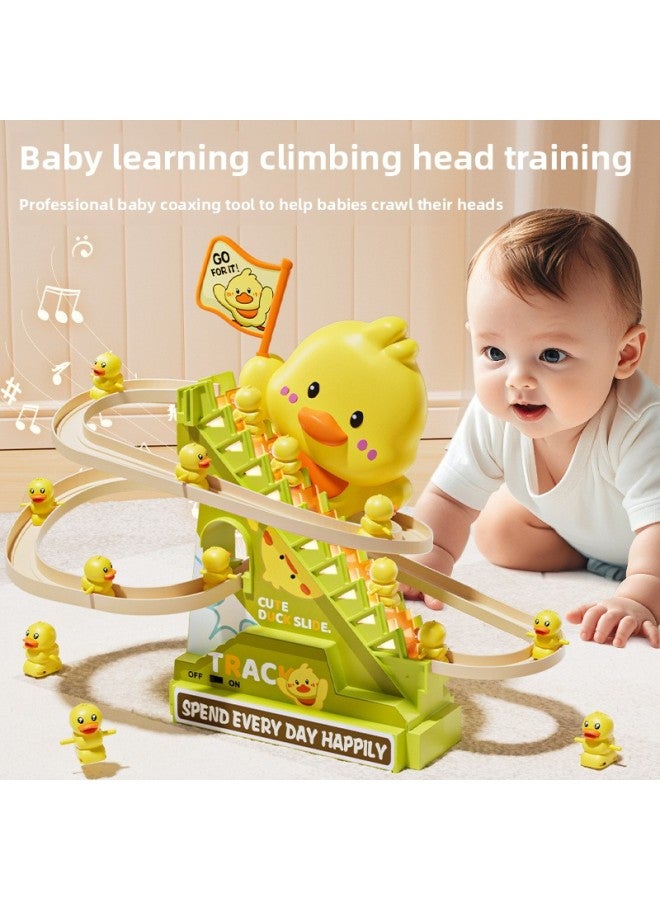 Baby Toys 0-1-Year-Old Coax Baby Artifact Flag Waking Duck Training To Raise Your Head Newborns And Babies 0-March-Color:[cute Duck Fun Stair Climbing - Rechargeable Version] - 9 Little Yellow Ducks-Specifications:See Description For Details - Image 3