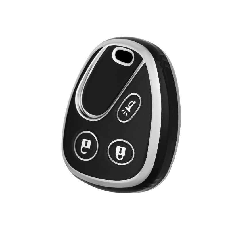 CHATYYD Key Fob Cover for Chevy Soft TPU Car Key Cover Compatible with Chevy Silverado Avalanche Suburban Trailblazer Equinox Malibu Tahoe Buick Rainier Lesabre 20022007 AccessoriesBlack - Image 3
