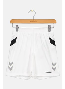 Hummel Kids Boy Sportswear Fit Brand Logo Training Shorts, White  - Image 1