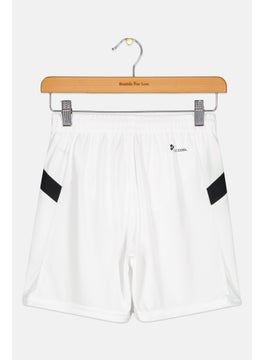 Hummel Kids Boy Sportswear Fit Brand Logo Training Shorts, White  - Image 2