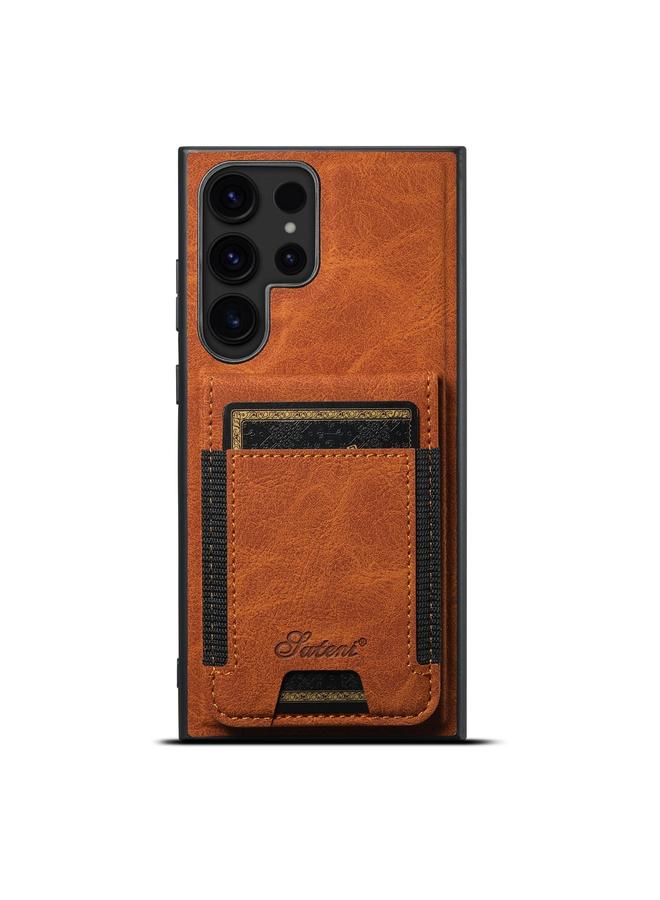 Suteni Case For Samsung Galaxy S23 Ultra 5G H17 Litchi Texture Leather MagSafe Detachable Wallet Phone Case - Image 1