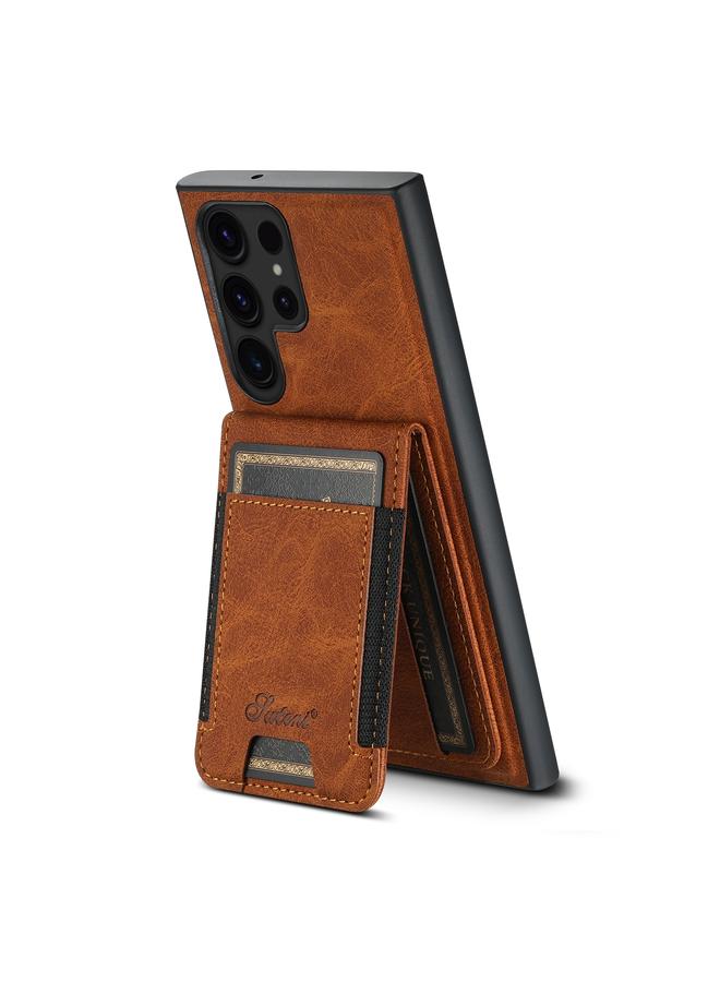 Suteni Case For Samsung Galaxy S23 Ultra 5G H17 Litchi Texture Leather MagSafe Detachable Wallet Phone Case - Image 3