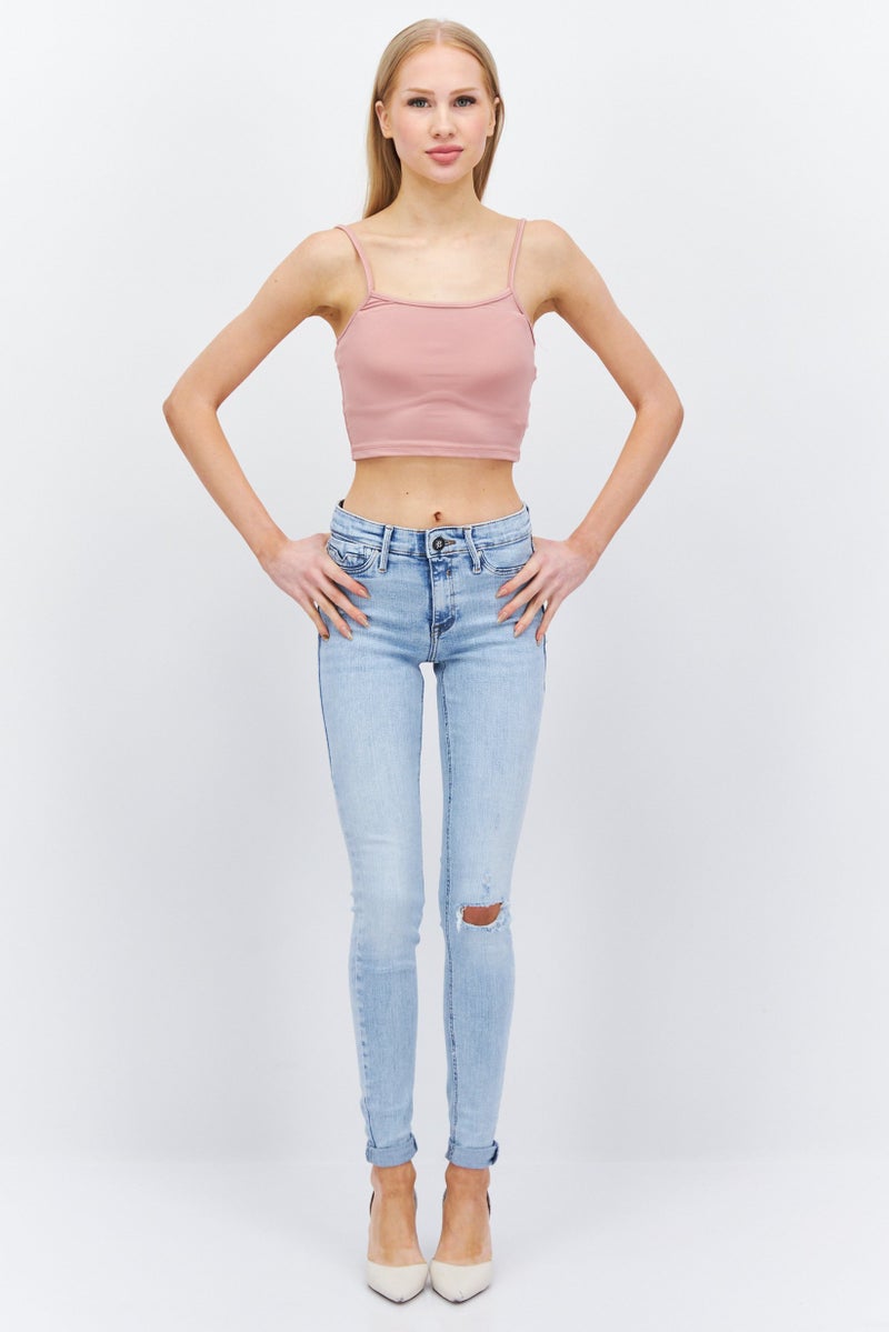 RIVER ISLAND Women  Regular Fit Ripped Extra Long Jeans,Blue - Image 3