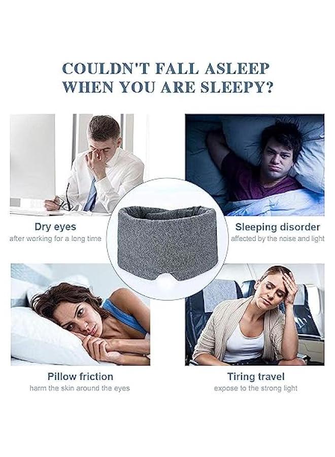 هوكور قناع نوم معتم من تراسل - قناع عيون مريح وجيد التهوية للنوم قابل للتعديل مع شنطة سفر - افضل ظلال عيون رفيق ليلي للنساء والرجال والاطفال، مصنوع يدويا - Image 3