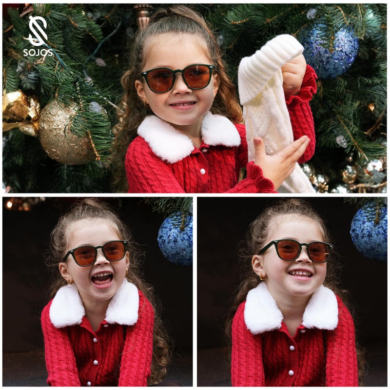 SOJOS Retro Kids Square Polarized Sunglasses for Girls Boys Age 3-10 UV400 Protection De Sol Gafas SK5616 Tortoise/Brown Lens - Image 2