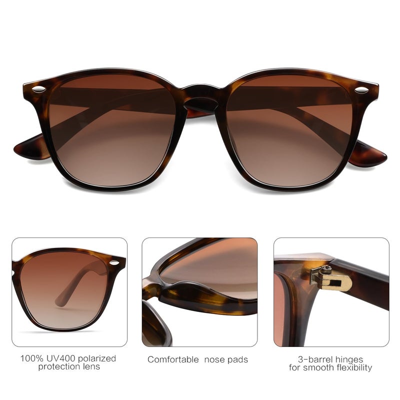 SOJOS Retro Kids Square Polarized Sunglasses for Girls Boys Age 3-10 UV400 Protection De Sol Gafas SK5616 Tortoise/Brown Lens - Image 4