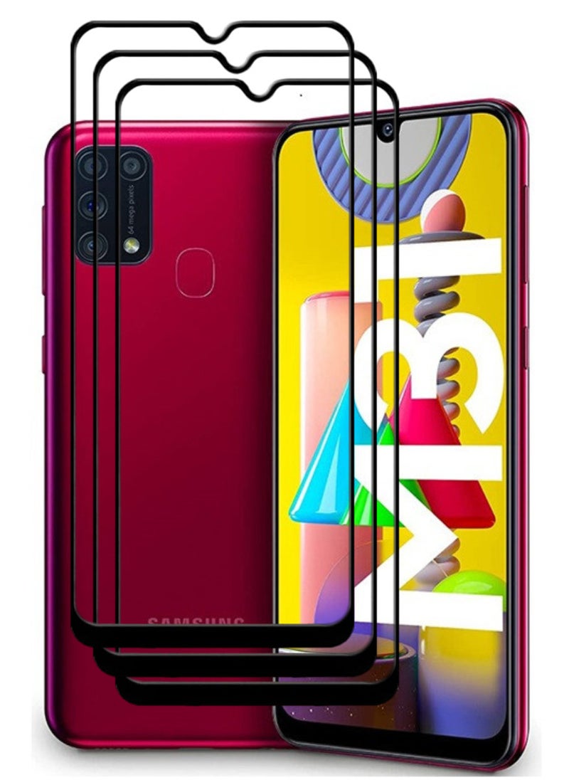 ACLIX 3 Pieces Antistatic ESD Dustproof Premium Quality High Definition Tempered Glass Screen Protector Designed For Samsung Galaxy M31 - Image 1