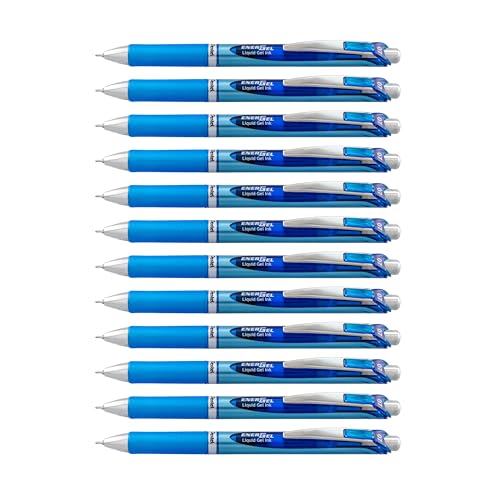 Pentel® EnerGel™ Deluxe RTX Retractable Pens, Needle Point, 0.7 mm, Blue Barrel, Blue Ink, Pack Of 12 Pens - Image 5