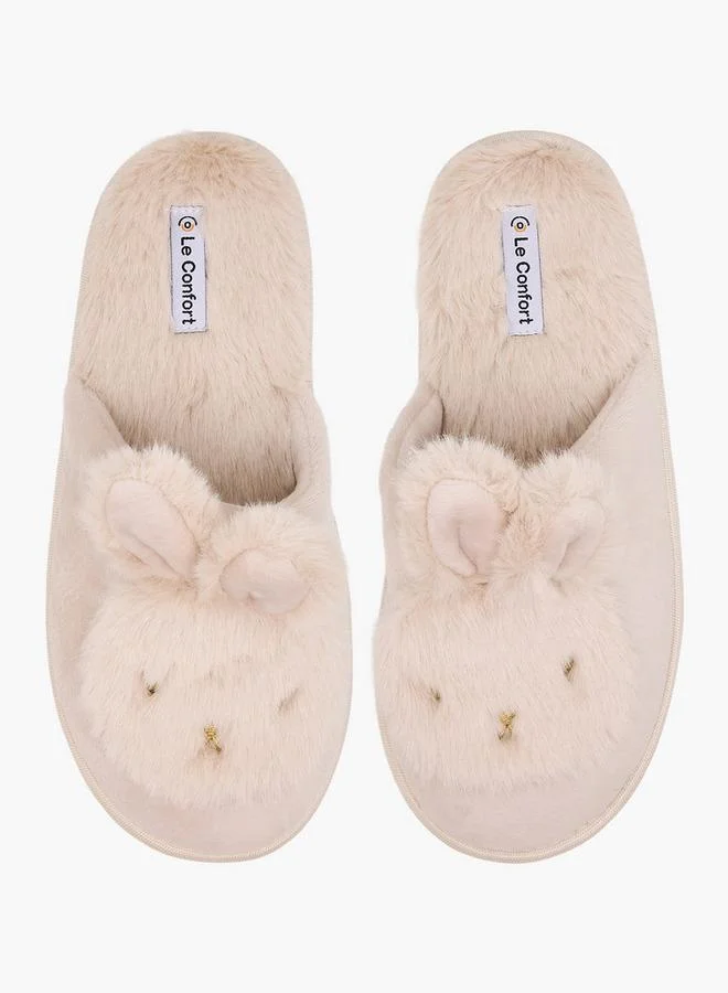 Le Confort Women Bunny Ear Applique Bedroom Slides