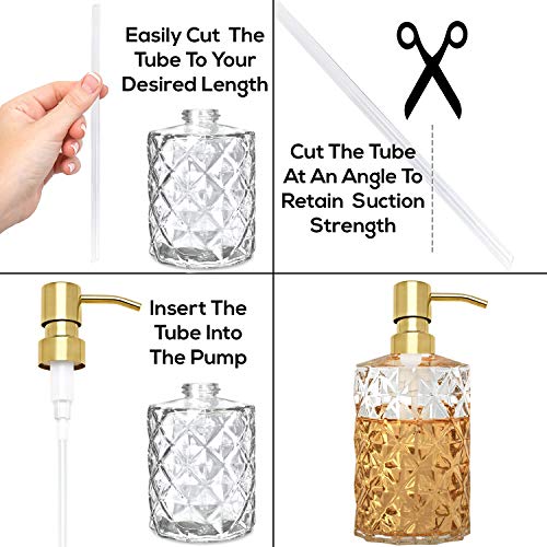 AUNRGO Gold Soap Dispenser Pump Replacement - 304 Stainless Steel Hand Liquid Soap and Lotion Dispenser Pumps Replacement for Regular Mouth Bottles, Standard 28/400 Neck Size,2 Pack - Image 4