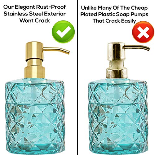 AUNRGO Gold Soap Dispenser Pump Replacement - 304 Stainless Steel Hand Liquid Soap and Lotion Dispenser Pumps Replacement for Regular Mouth Bottles, Standard 28/400 Neck Size,2 Pack - Image 3