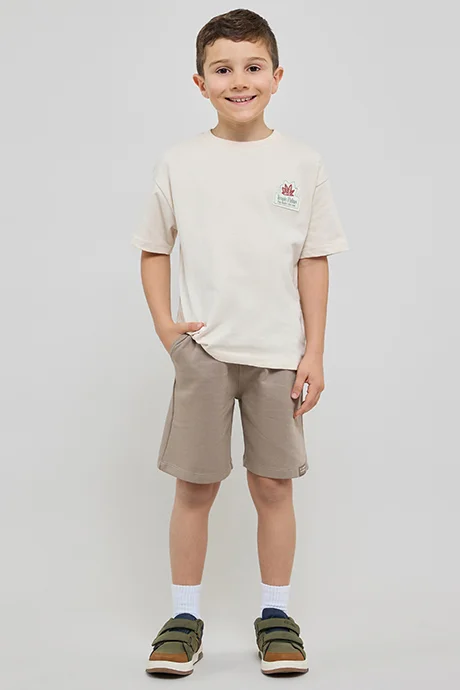 R&B Back Printed T-Shirt with Crew Neck and Short Sleeves