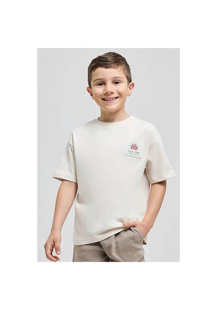 R&b Back Printed T-Shirt with Crew Neck and Short Sleeves